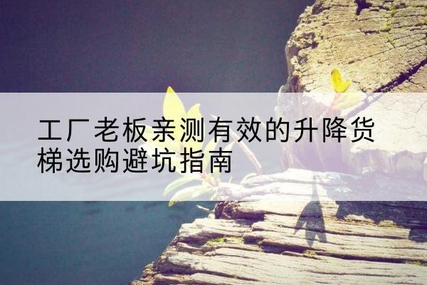 巍山升降货梯怎么选-工厂老板亲测有效的升降货梯选购避坑指南